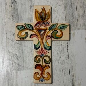 Vicki Carroll Handcrafted Multicolor Ceramic Cross